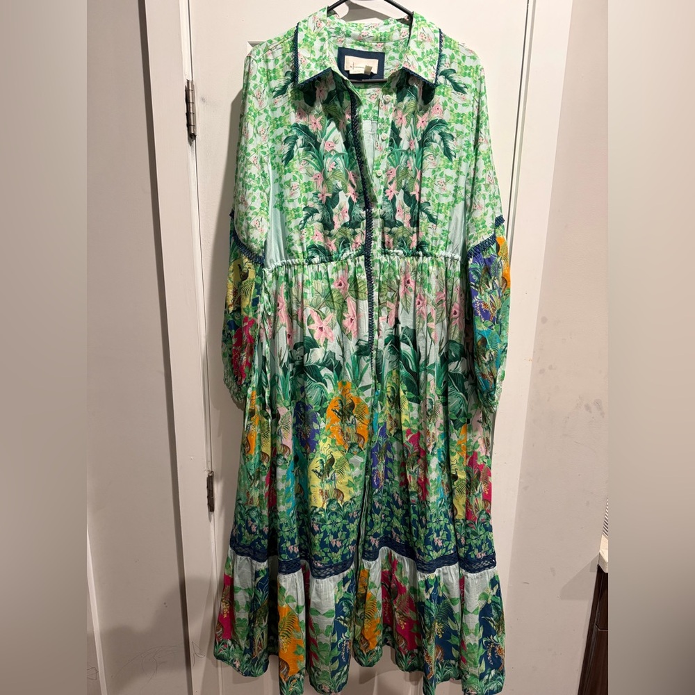 Anthropologie the Eleanora Long Sleeve Maxi Dress Size L - Picture 13 of 16